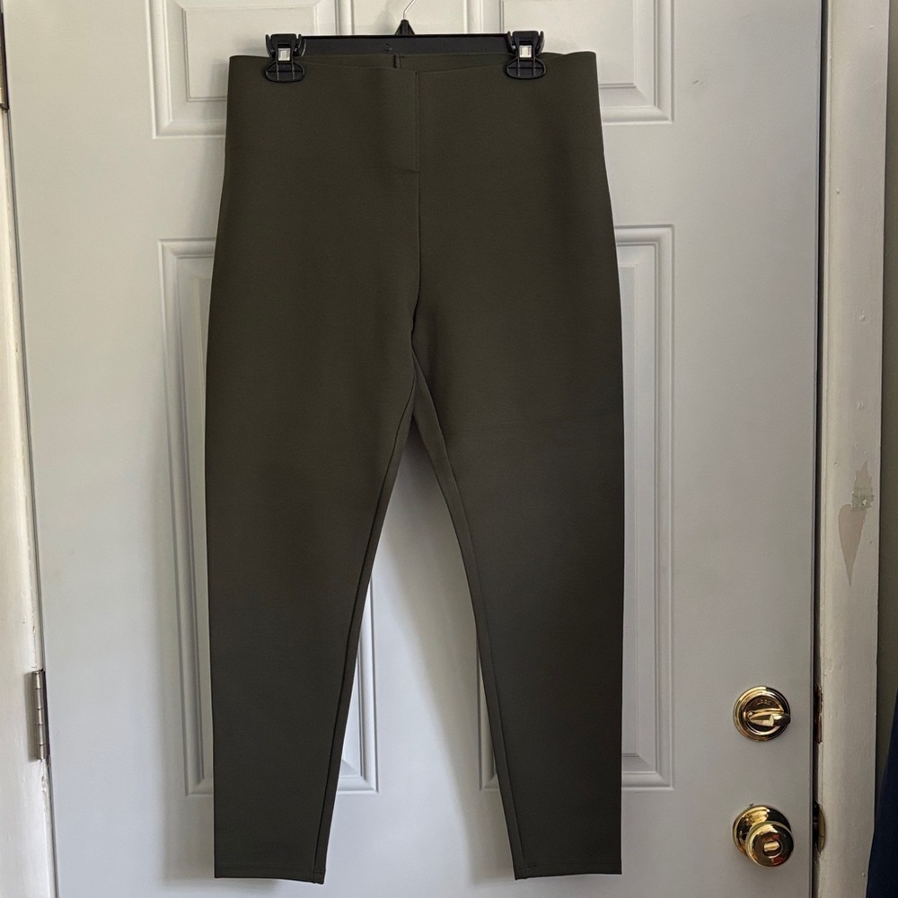 High-Rise Olive Green Ponte Leggings